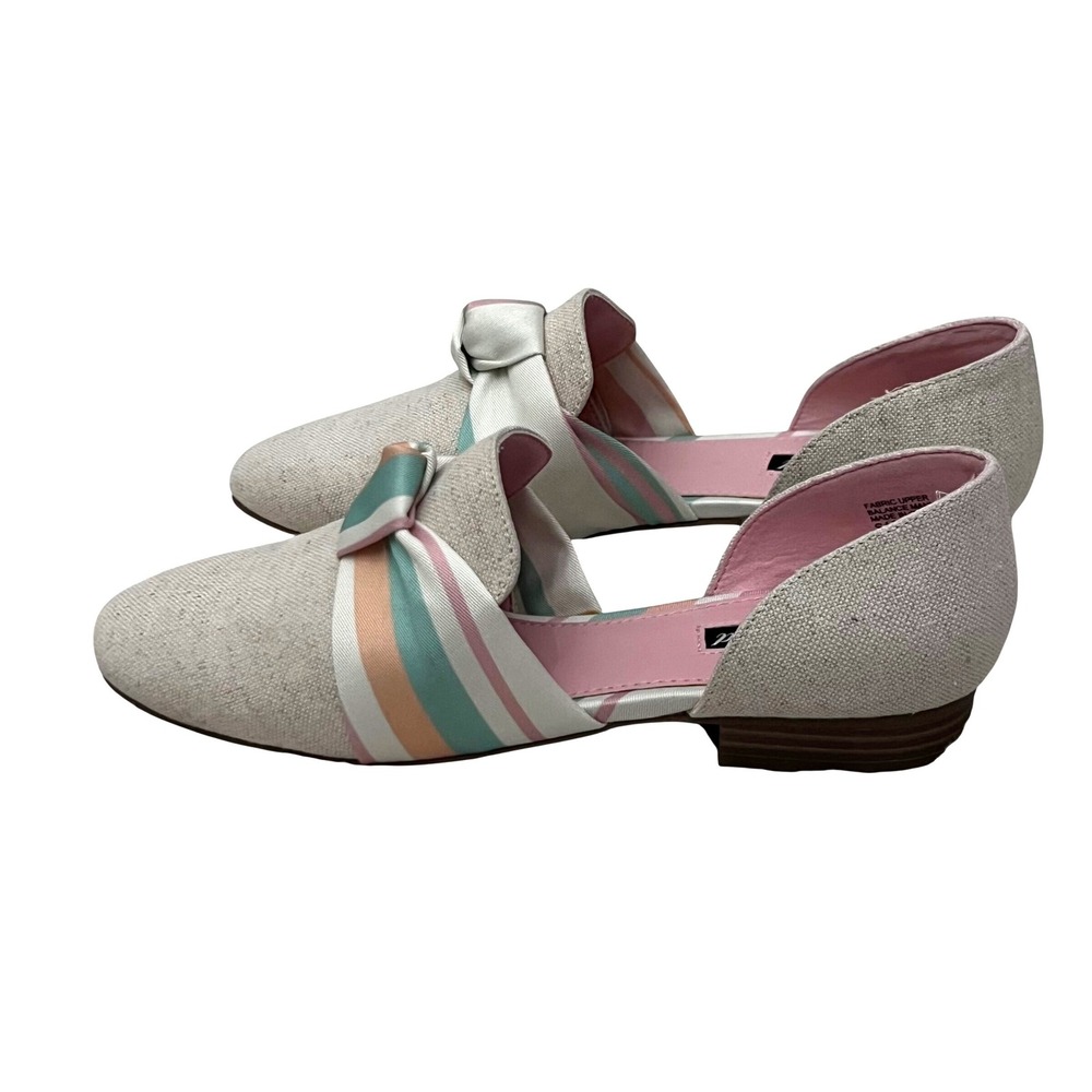 Violet & Red Sabrina dOrsay Womens Beige Nuetral Comfort Slip on Flats Sz‎ 6.5M